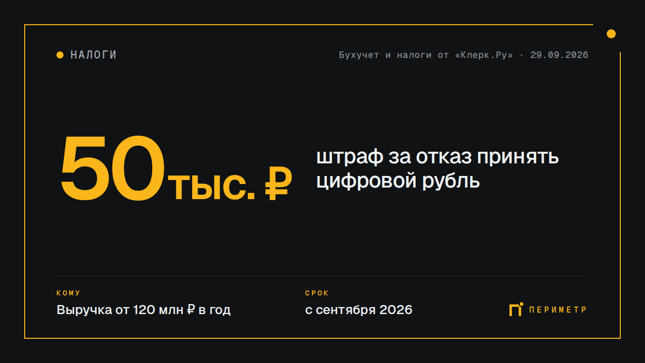 Цифровой рубль — новая обязанность. Выручка от 120 млн ₽ — готовь учёт к 2026